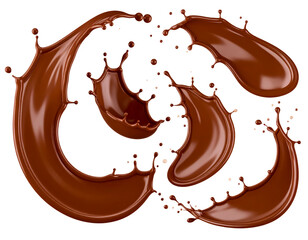 chocolate falling and splashing cut out on transparent png