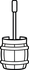 Butter churn line art vector illustration simple design
