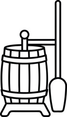 Butter churn line art vector illustration simple design