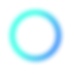 Blue circular ring gradient element shape with transparent background