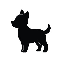 A cute puppy vector silhouette illustration