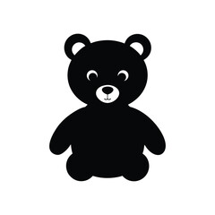 A teddy bear with nice eyes silhouette vector illustration