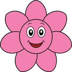  vector illustration of a cute flower face