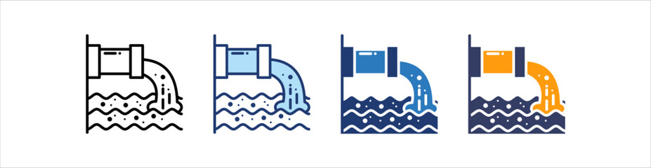 Waste Water Icon Set Multiple Style Collection