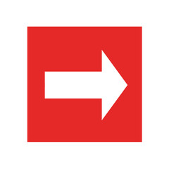 白抜き矢印のアイコン　角　赤（PNGの矢印部分は透過でなく白）