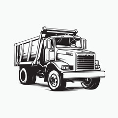 garbage truck isolated on white