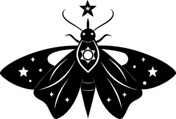 Moth with Intricate Symmetrical Wing Patterns