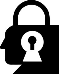 Padlock with a Human Profile Shaped Keyhole