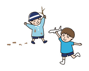 やんちゃな男の子のイラスト