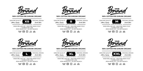 Clothing neck label tag printed concept vector design	