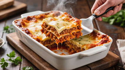 lasagna in a dish