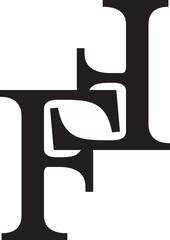 Monogram Logo Design FF or F Letter