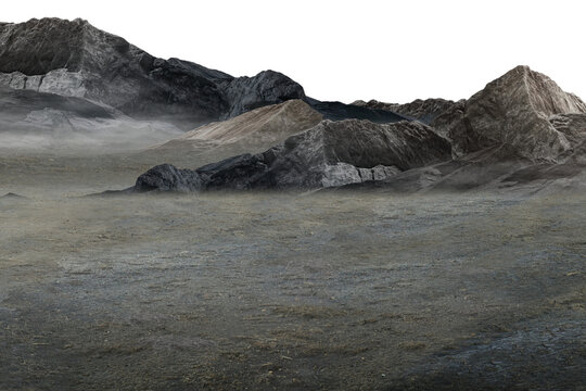 mountain landscape with snow/Arid and dusty geology scene with dark rocky cliffs and untouched natural landscape.
