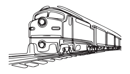 Continuous one single minimal line drawing train