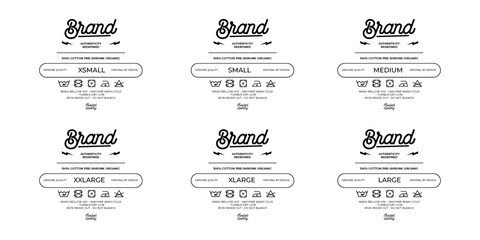 Clothing neck label tag printed concept vector design	