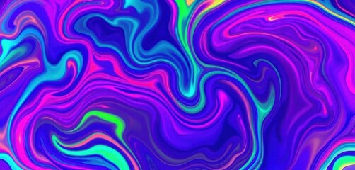 Fototapeta premium Vibrant neon swirls, glowing textures, abstract liquid art, energy, modern, paint
