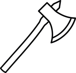 Simple axe line art vector graphic illustration
