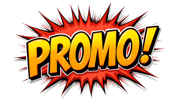 Comic Book Style PROMO Bursting Graphic. - Powered by Adobe
