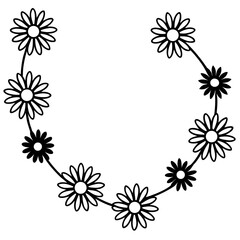 Daisy Chain vector silhouette black design white background