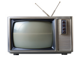 CRT TV isolated on a transparent background.	