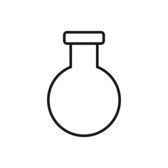 Science Experiment Icon – Black Beaker Vector Illustration