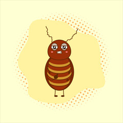 Cartoon cockroach. Vector illustration design. EPS 10.
