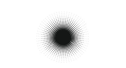 Abstract radial burst effect exploding from a dark center point creating a cosmic starburst pattern against a clean white background