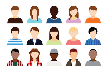 Diverse Avatar Collection: A collection of illustrated avatars representing a variety of individuals, with diverse features and styles.