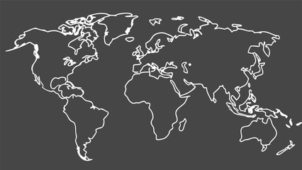 Outline Map of the World Continents and Oceans