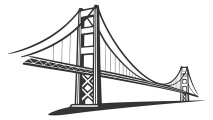 Obraz premium Iconic Suspension Bridge Spans Waterway with Grace