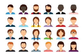 Diverse People Avatar: A collection of faceless diverse avatars represents a broad spectrum of ages, genders, and ethnicities, embodying the essence of global unity and anonymity.