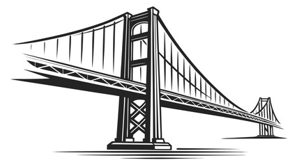 Fototapeta premium Iconic Suspension Bridge Architecture Engineering Marvel