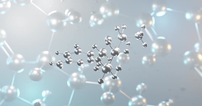 PF-592,379 rotating 3d molecule, molecular structure of agonist dopamine d3 receptor seamless video