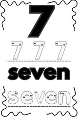 Learn the Number Seven Practice Tracing & Recognize Numerals with Fun Illustrations
