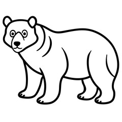 Minimalist Spectacled Bear Outline Design