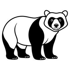 Minimalist Spectacled Bear Outline Design