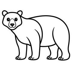 Minimalist Spectacled Bear Outline Design