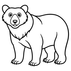Minimalist Spectacled Bear Outline Design