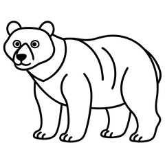 Minimalist Spectacled Bear Outline Design