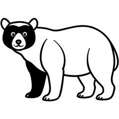 Minimalist Spectacled Bear Outline Design