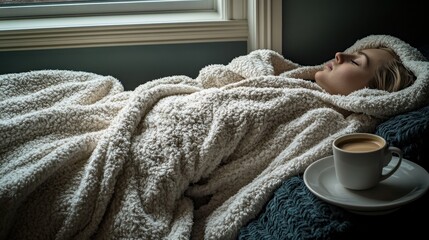 Woman relaxing in robe