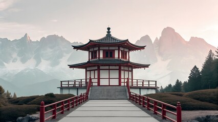 Obraz premium chinese temple in the morning