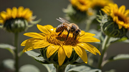 bee on yellow flower