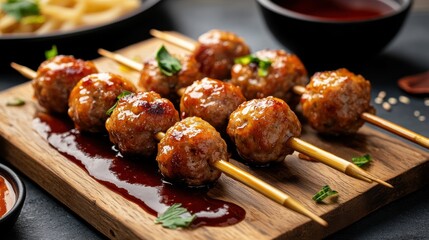 Grilled Meatballs on Skewers