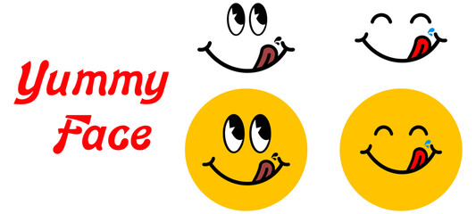 Yummy Face smile icon. delicious emoji, Vector illustration