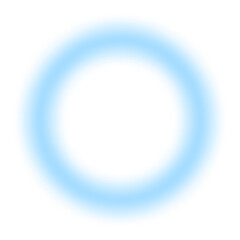 Blue circular ring gradient element shape with transparent background