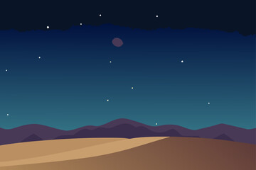 starry sky over the desert