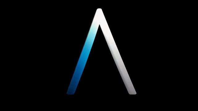 Black background gradient A letter material blue arrow technology mark
