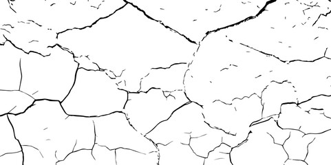 
Cracked wall texture grunge background. Earthquake effect. Vector illustration-Old cracked texture set isolated. Dry land crack texture for overlay.


