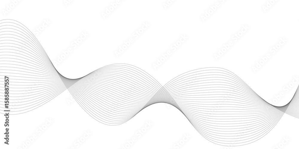 Poster frequency sound wave, twisted curve lines with blend effect.